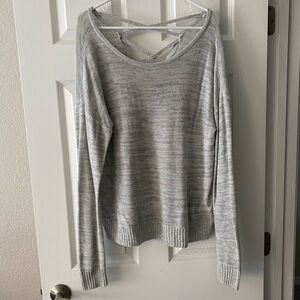 Grey cross back sweater